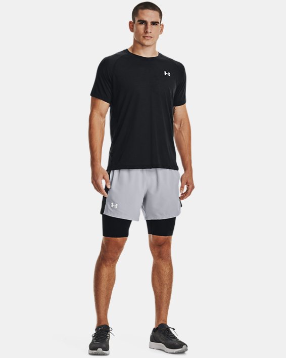 Men's UA Launch 5'' 2-in-1 Shorts, Gray, pdpMainDesktop image number 2